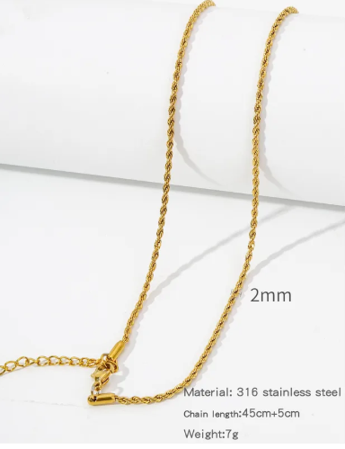 Cadena torzal delgada.