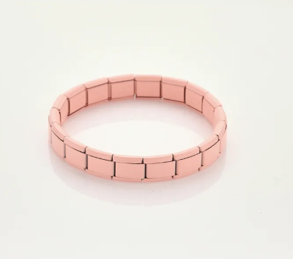 Pulsera italiana. Color rosa bajito mate.