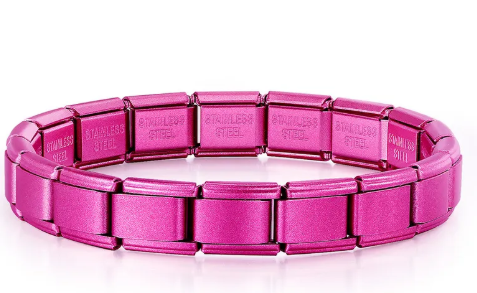 Pulsera italiana. Color rosa fucsia mate.