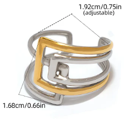 Anillo cuadrado, ajustable.