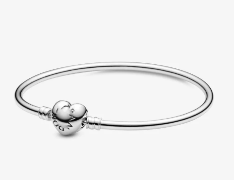 Pulsera rígida Dupe Pandora. Color plateado. T. chica